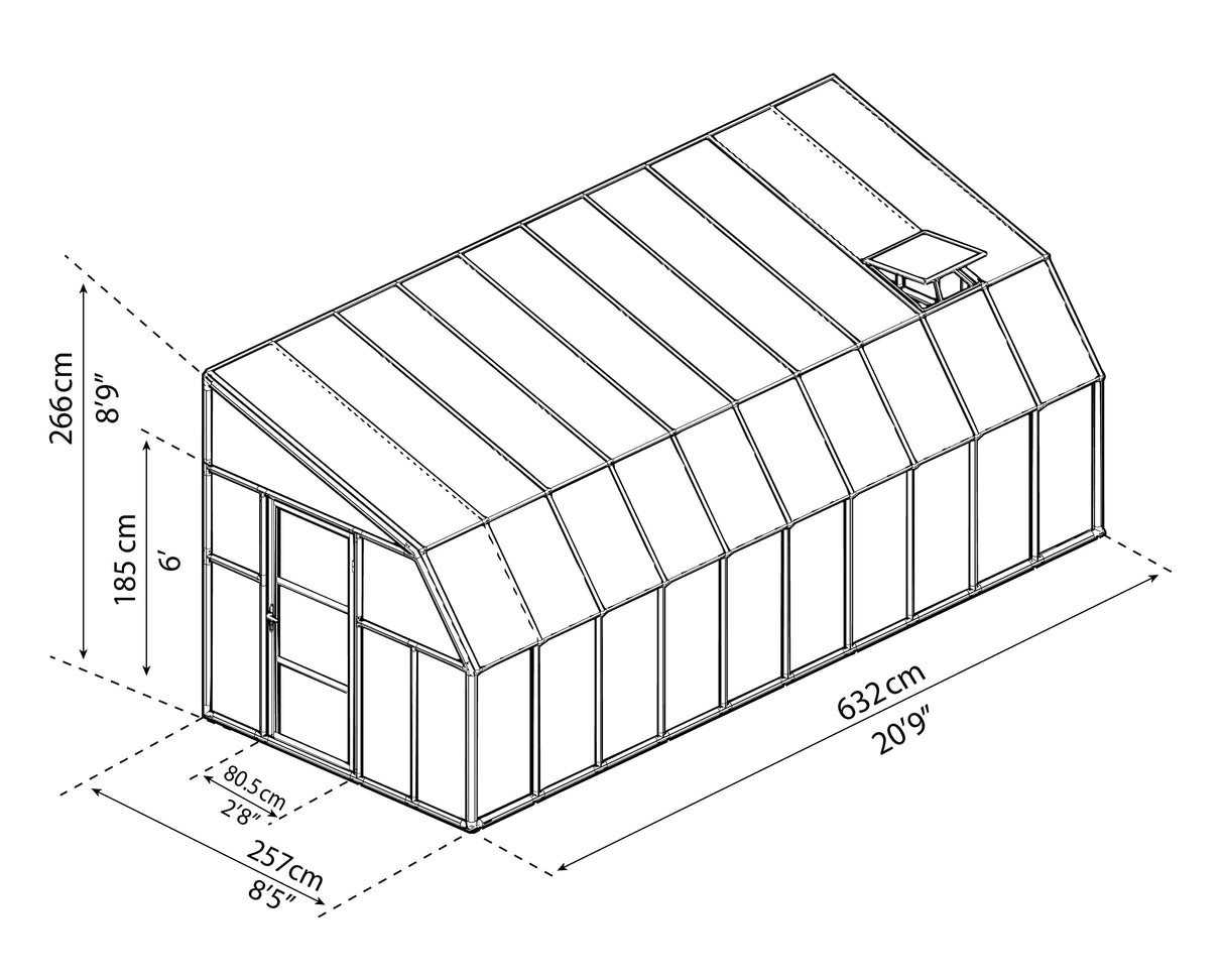 Rion HG7620 Canopia Sun Room, 8' x 20', White RION