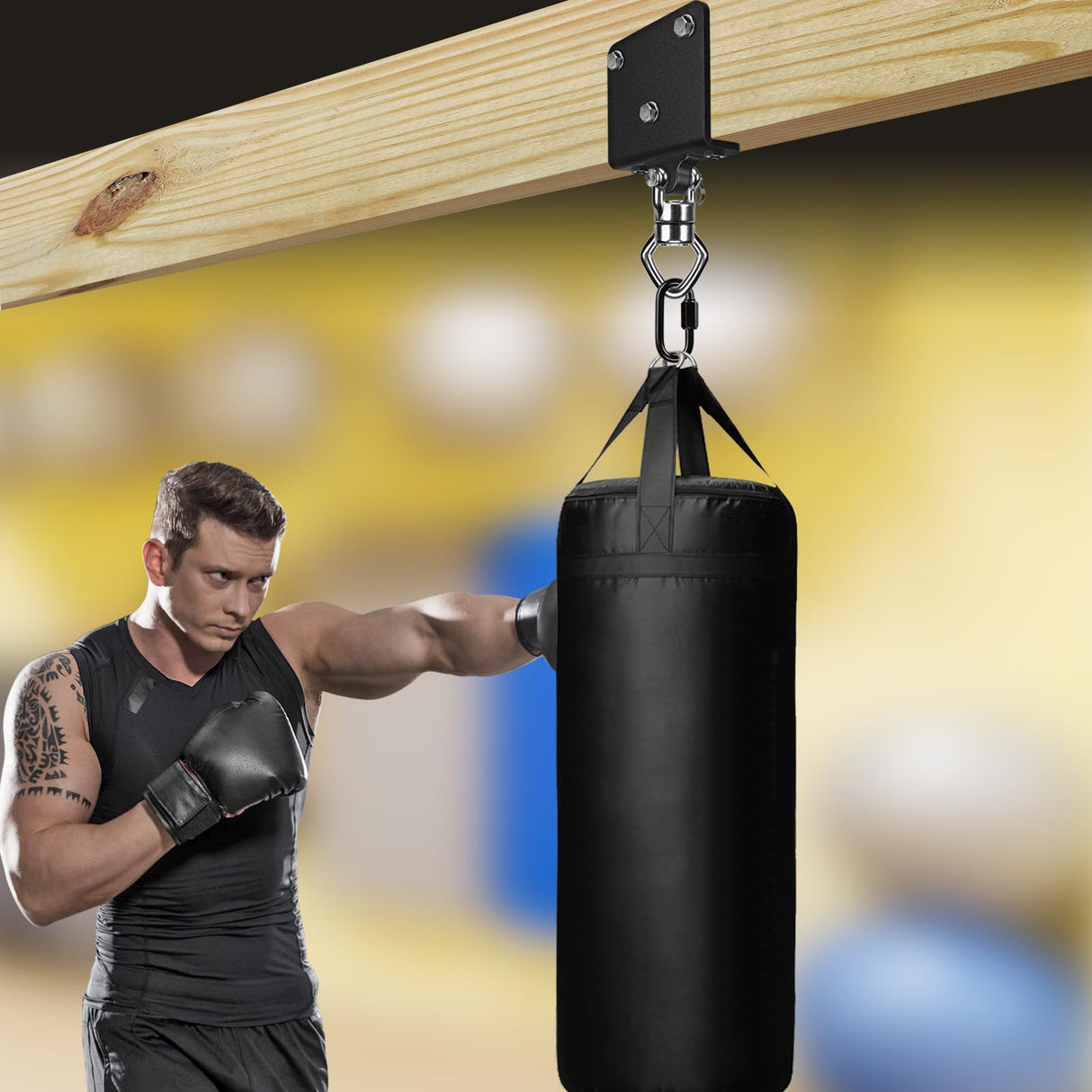 SELEWARE Punching Bag Hanger with Bearings Heavy Bag Beam Mount Hardware 360° Rotation Boxing Bag Hanger I Beam Heavy Bag Hanger Beam Mount Hooks with Carabiner for Hanging Heavy Punching Bag Sandbag SELEWARE