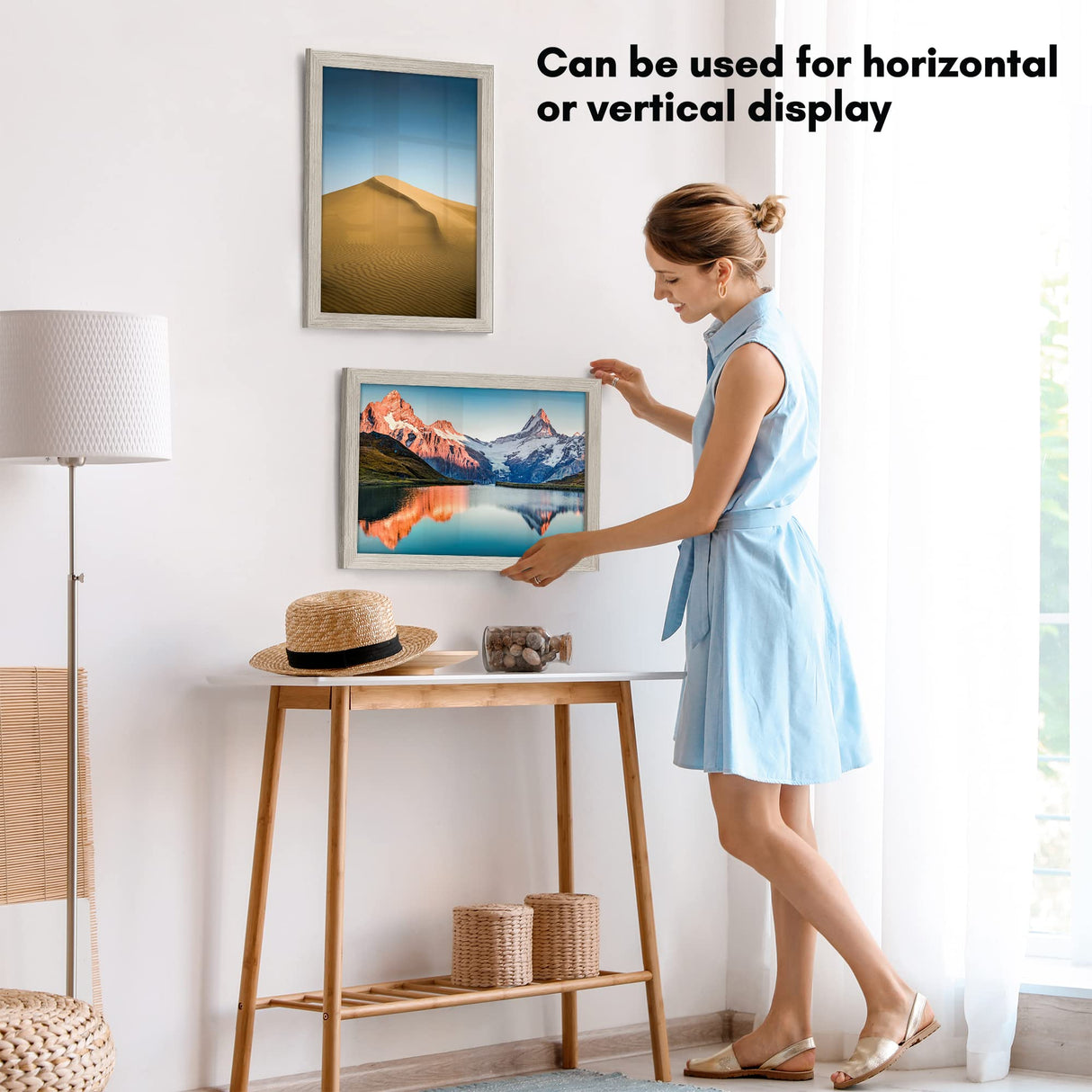 Americanflat 12x18 Poster Frame with Shatter-Resistant Glass - Gallery Style Frame with Engineered Wood - Signature Collection - Photo Frame for Wall Display - Driftwood Americanflat