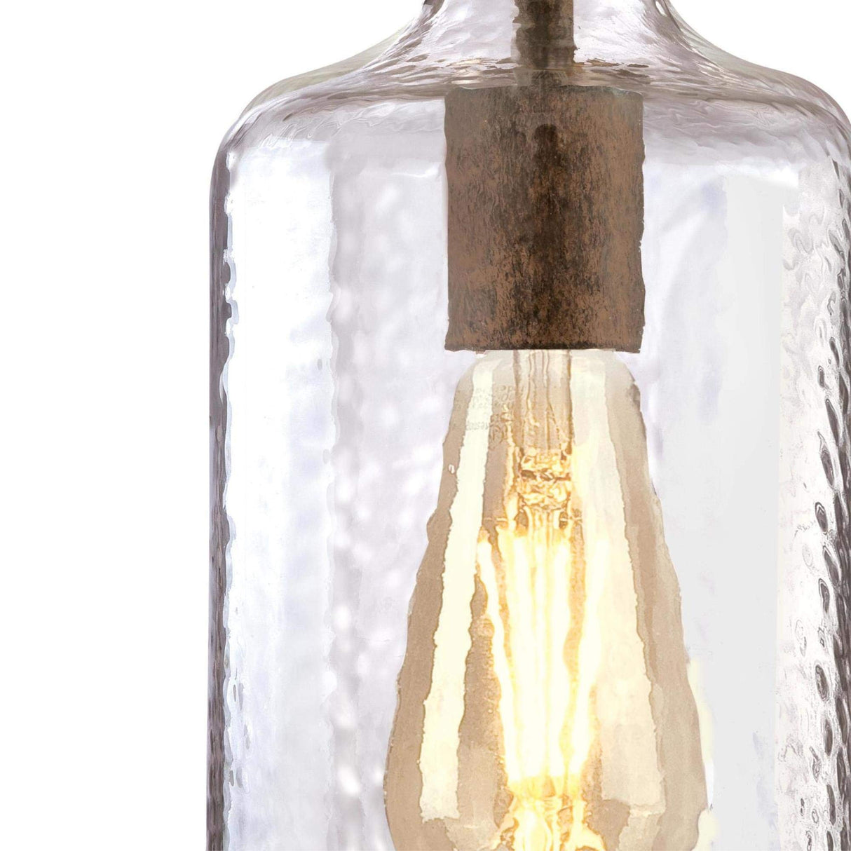 Westinghouse 6371300, Barnwood Finish with Clear Textured Glass Carmen One-Light Indoor Mini Pendant, Size Westinghouse