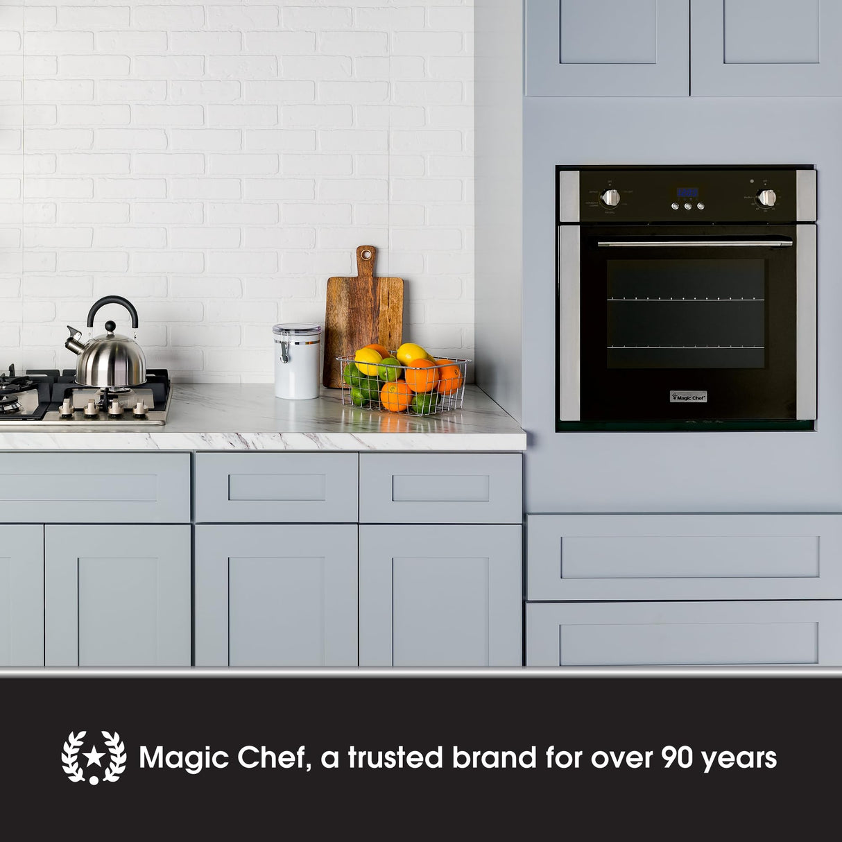 Magic Chef Single Electric Wall Oven with Convection Feature for Cooking & Baking, 24" Magic Chef