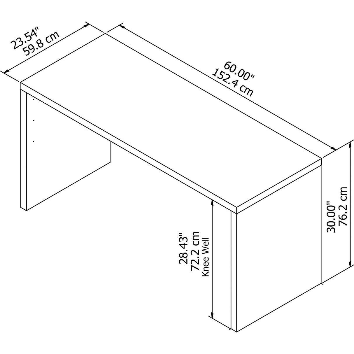 Bush Business Furniture Echo Collection Computer Desk for Home Office with Quick-to-Assemble Hardware, 60W, Pure White Bush Business Furniture