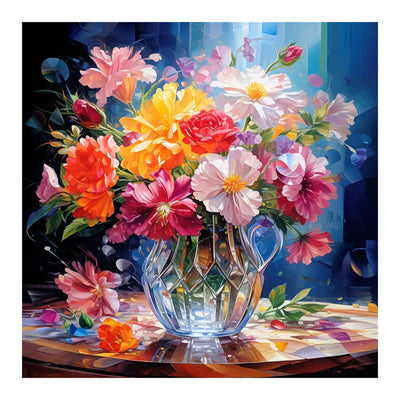 SJUTOUCI Diamond Painting Kits for Adults, Colorful Flower Diamond Art Kits for Beginners, 5D DIY Diamond Bead Art, Full Drill Round Gem Craft Home Decor 12x12 inch