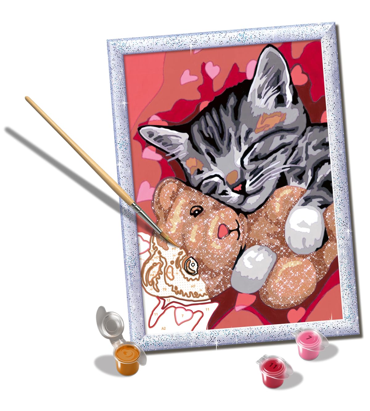 Ravensburger Peaceful Kitten Paint by Numbers Kit for Kids - 20266 - Painting Arts and Crafts for Ages 9 and Up Ravensburger
