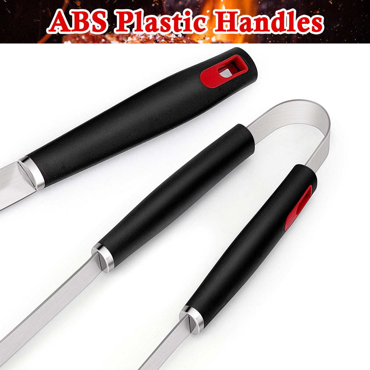 HaSteeL BBQ Grill Accessories Set of 7, Stainless Steel Grilling Tools Set with Storage Bag, Heavy Duty Grill Spatula, Tong, Fork, Basting Brush, Cleaning Brush, Dishwasher Safe & Man’s Gift HaSteeL