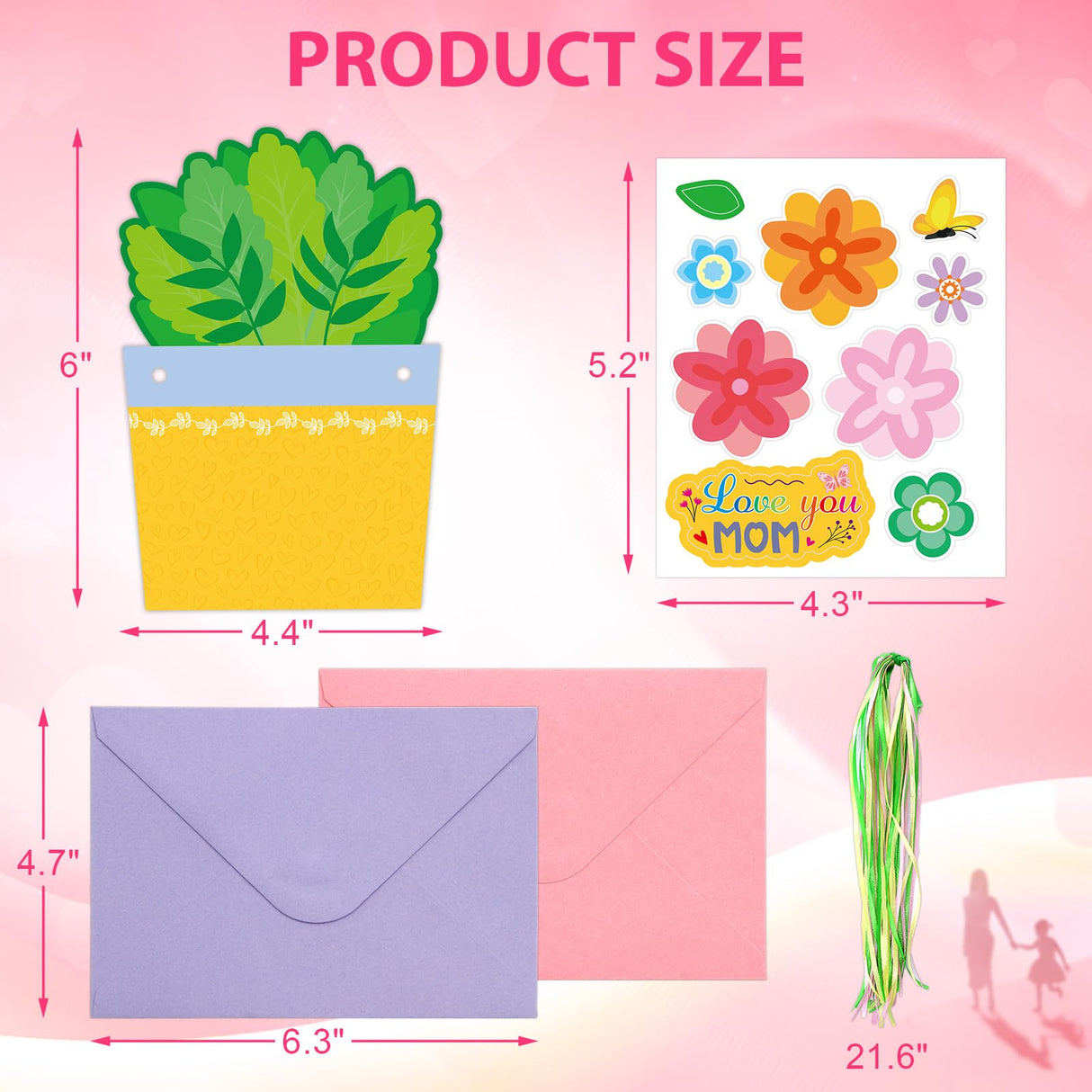 Fancy Land 24 Sets Mothers Day Crafts for Kids DIY Greeting Card Making Kit Mothers Day Cards with Envelopes Classroom Activities Gifts for Mom Fancy Land