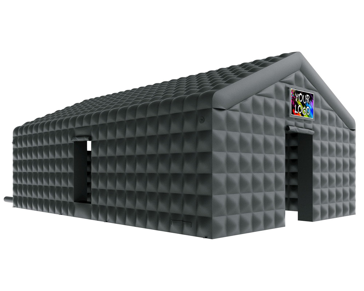 Albott 30x20x14 FT Large Black Inflatable Night Club Tent for Adults with 2 Side Doors, Inflatable Nightclub with Logo Area Gazebo Event House for Wedding Birthday Backyard Party Albott