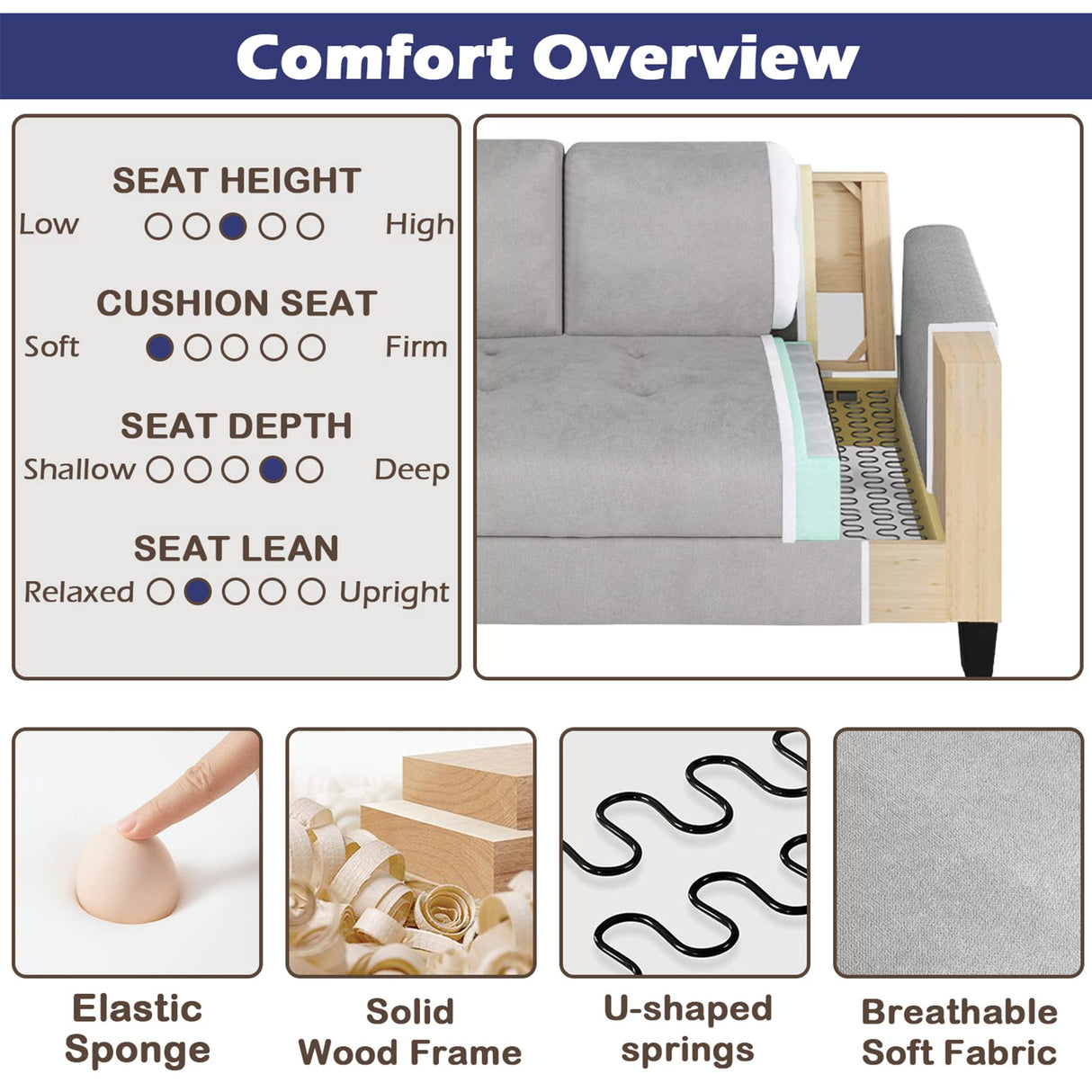 STHOUYN Comfy Loveseat Sofa Small Grey Couch Small Spaces, Small Love Seat Bedroom, Mid Century Modern Couches Living Room Dorm Office, 2 Seater Tufted Sofas, 57”W (Light Grey (Love seat)) STHOUYN