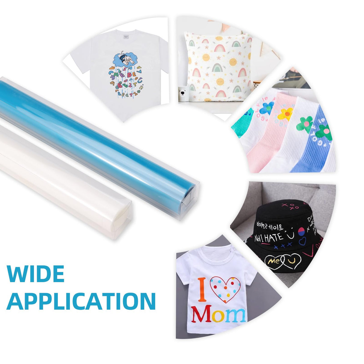 Srunffe Clear HTV Vinyl for Sublimation, 12" X 6FT Upgraded Sublimation Vinyl - Wash Durable Clear Dye Sub HTV for Light-Colored Cotton Fabric(Matte & Glossy) (Clear HTV Matte (White)) Srunffe