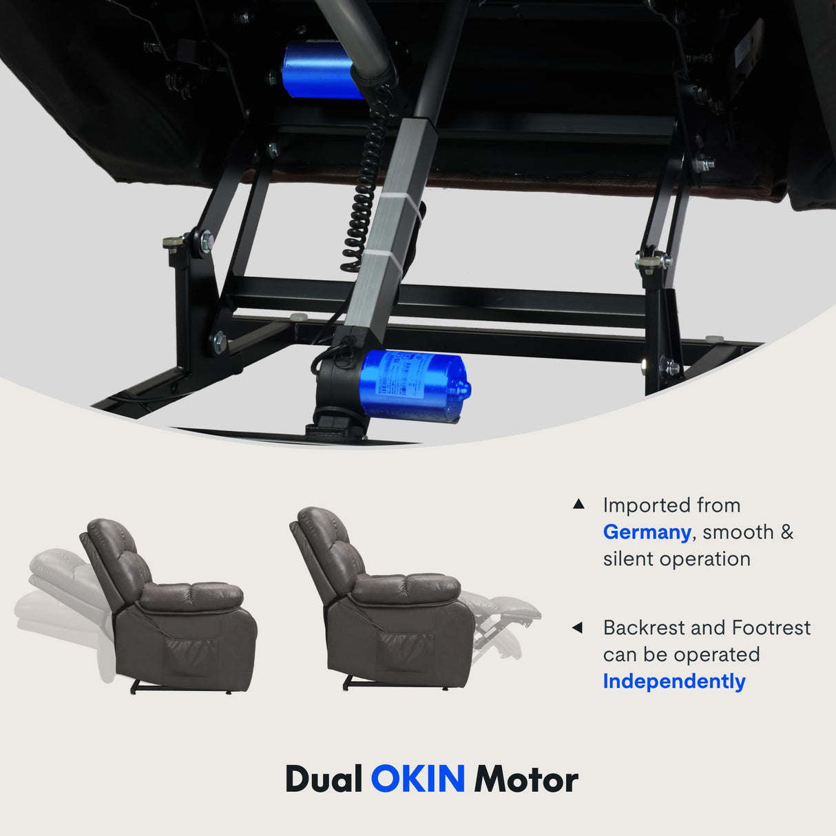 FLEXISPOT XL51 Dual OKIN Motor Power Lift Recliner Chair for Elderly, Lay Flat Electric Recliner with Massage & Heat, USB Ports, Faux Leather Reclining Sofa for Living Room Bedroom, Black FLEXISPOT