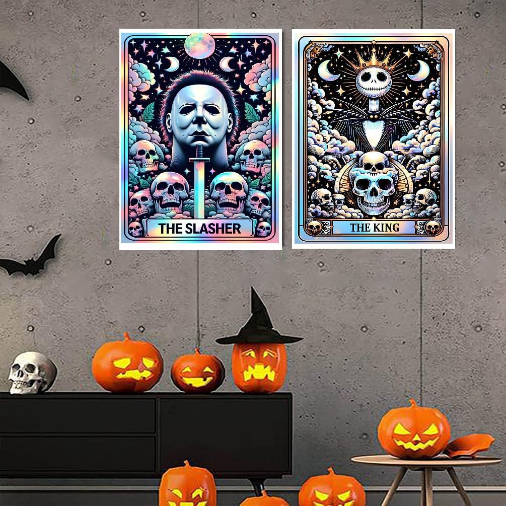 LumiCraft 6 Packs Halloween Diamond Art Kits for Adults, Horror 5D Diamond Painting Kits for Beginners, Round Full Drill Crystal Arts and Gem Art Kits for Home Wall Decor Gift 12x16 Inch LumiCraft