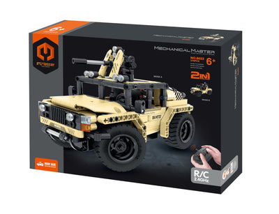 Dakott STEM Car Toy Building Toy Gift for Age 6+, Remote Control 2in1 Armed Off-Roader Building Block Take Apart Toy, 370 Pcs DIY Building Kit, Learning Engineering Construction R/C Toys