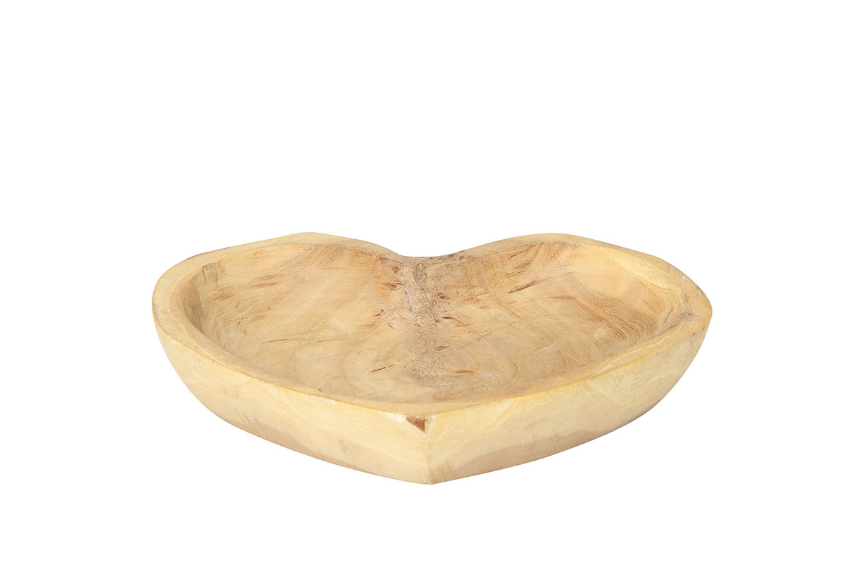 Creative Co-op Decorative Chinaberry Wood Heart Shaped Bowl Creative Co-Op