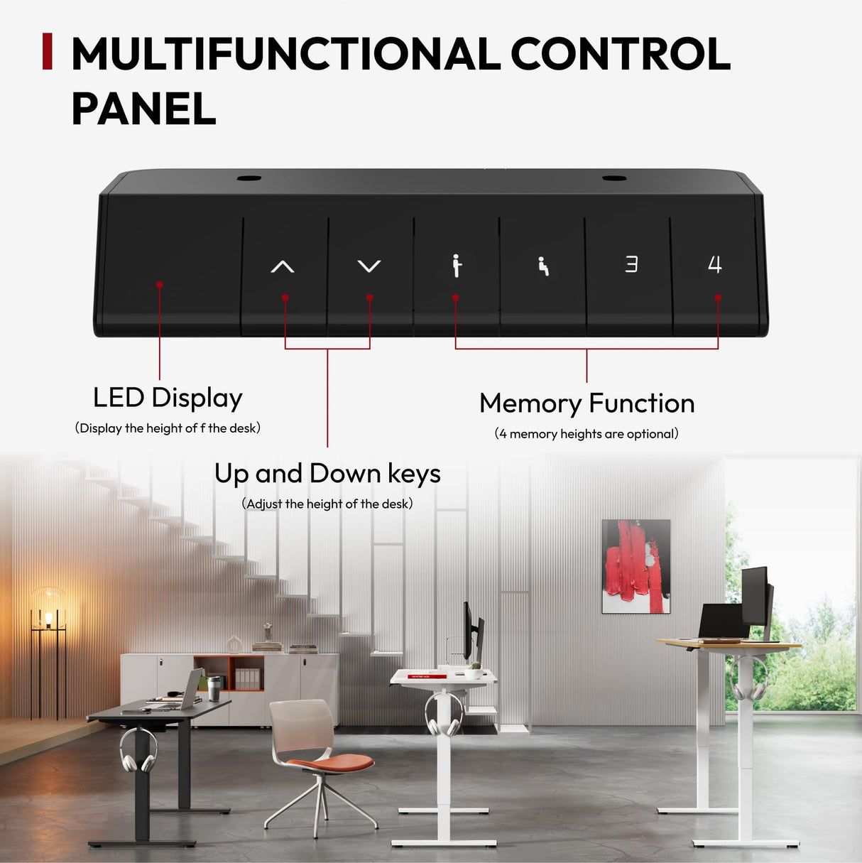 SANODESK Standing Desk Height Adjustable Electric Stand up Desk 63x24 Inches Sit Stand Home Office Desk with Splice Board, Black Frame/Black Top SANODESK