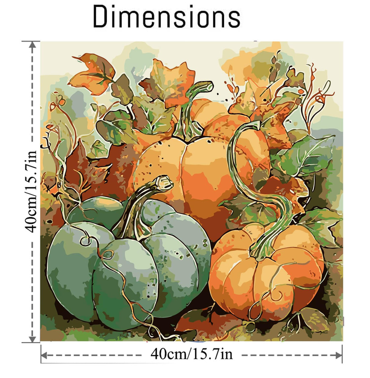 Apcufir Pumpkins Paint by Numbers for Adults Beginners,Fall Paint by Number Kits,DIY Paint by Numbers on Canvas Oil Painting for Home Wall Decor16X16 Inch Apcufir