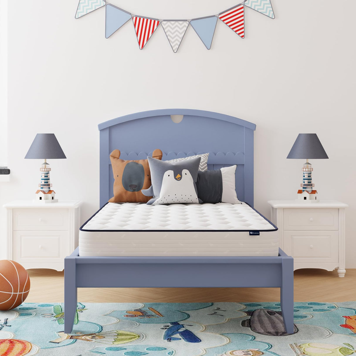 Avenco 6 Inch Twin Mattress, Foam and Spring Hybrid Mattress in a Box, Medium Soft, Breathable Fabric & Adaptive Support, CertiPUR-US Certified, Twin Size Mattress in Guest and Kids Bedroom Avenco