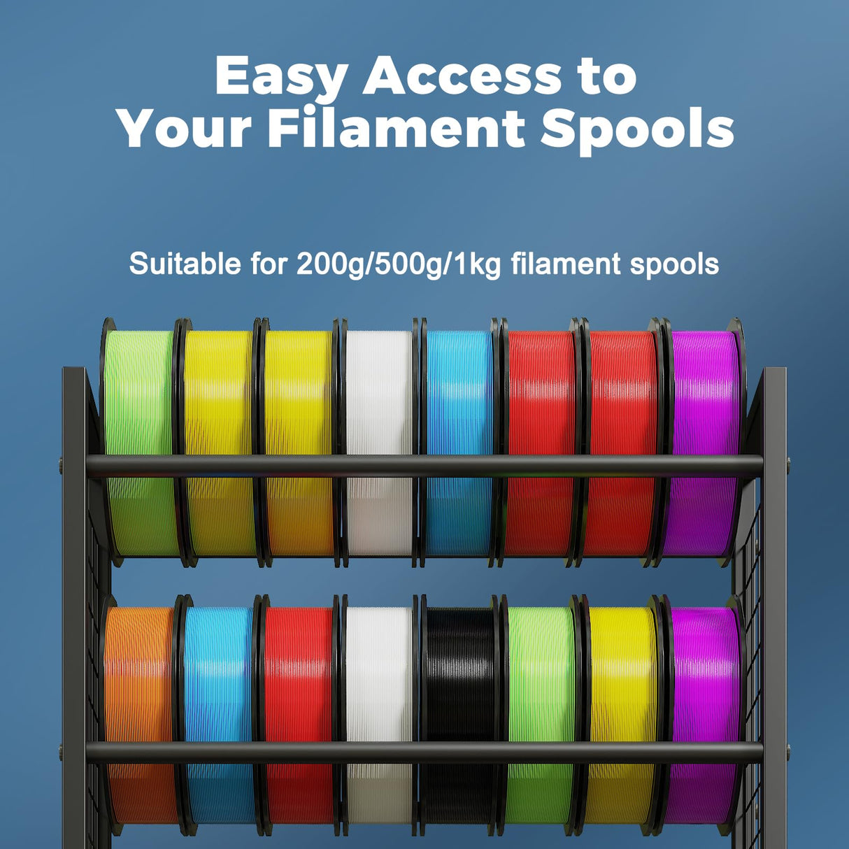 ARTINRACK 3D Printer Stand with Double Layer 3D Printer Filament Storage Rack, TR22 Heavy Duty Mobile Printer Table with Wheels for Studio Office Storage and Organization ARTINRACK