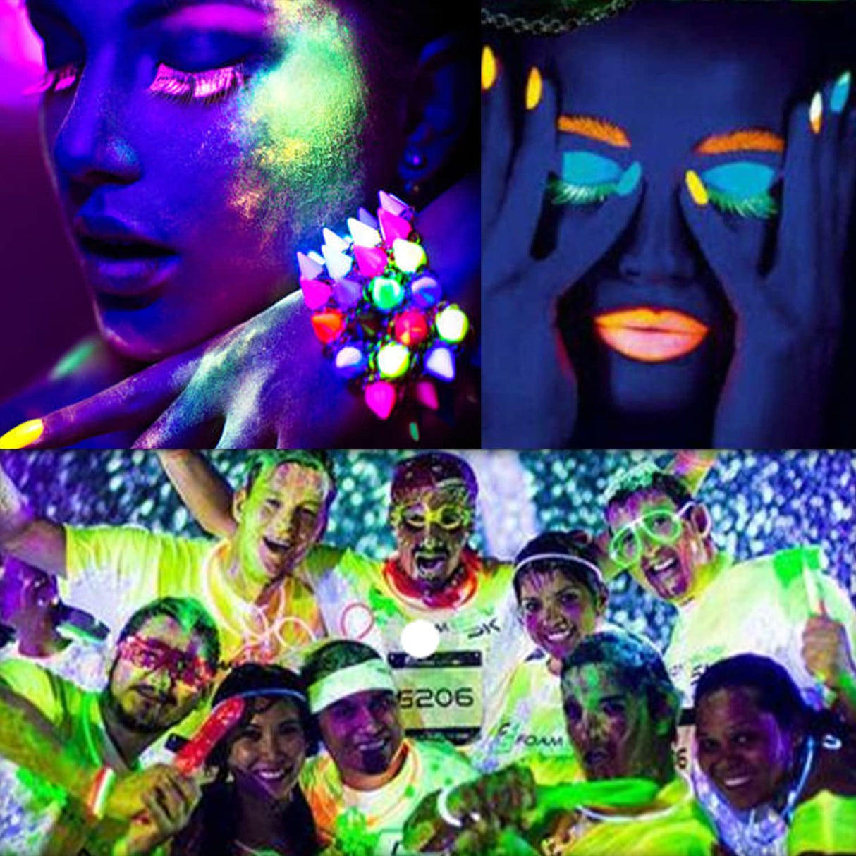 BAIYIYI Glow in The Dark Powder,Pack of 24 Luminous Pigment Powder Night Fluorescent UV Neon Color Changing Pigment Dust for DIY Nail Art Slime Resin Acrylic Paint Ink Non-Toxic BAIYIYI