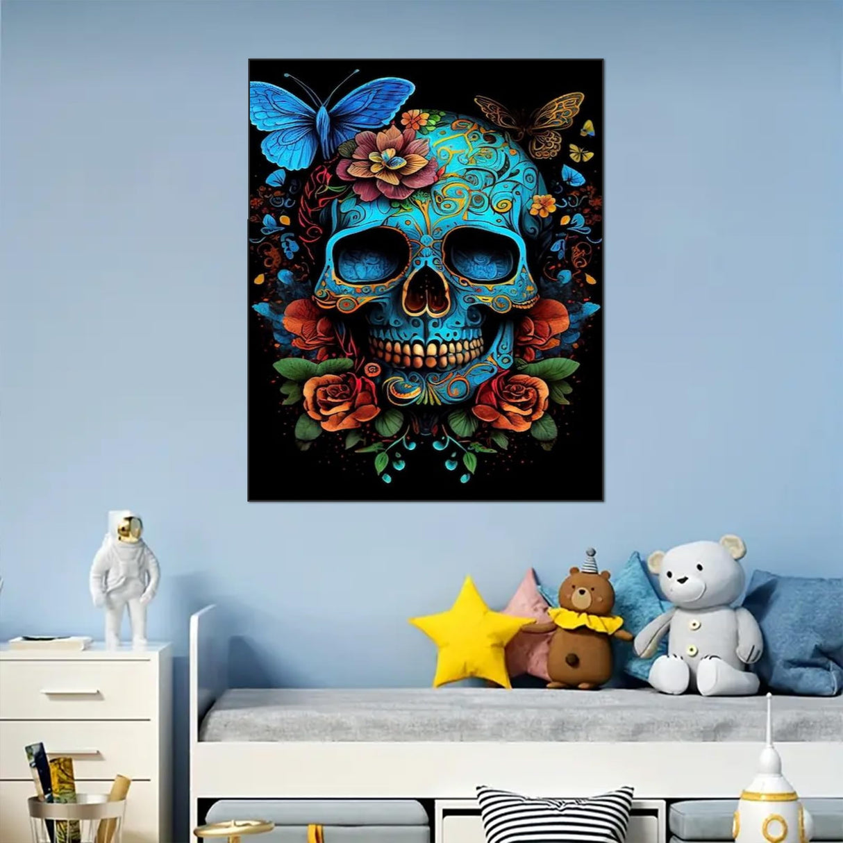 Arttoplus Skull Paint by Numbers Kit for Adults-Butterfly Adult Paint by Number Kits on Canvas,Skeleton Painting by Number Adult for Gift Home Wall Decor(16x20inch) Arttoplus