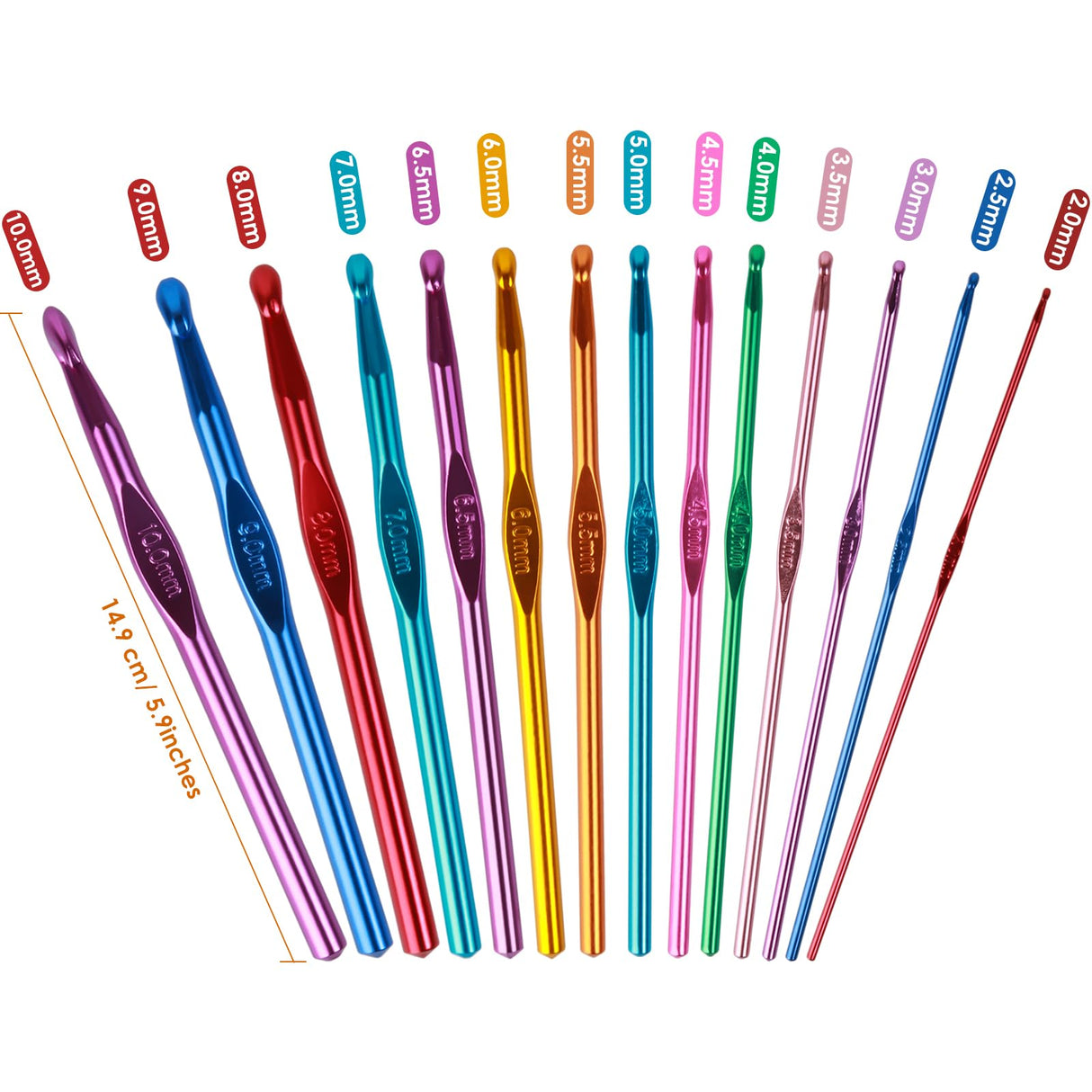 Crochet Hooks Set, Aluminum Handle Knitting Needles for Arthritic Hands, Crochet Needles for Yarn Craft, Nice Gift for Women hanmir