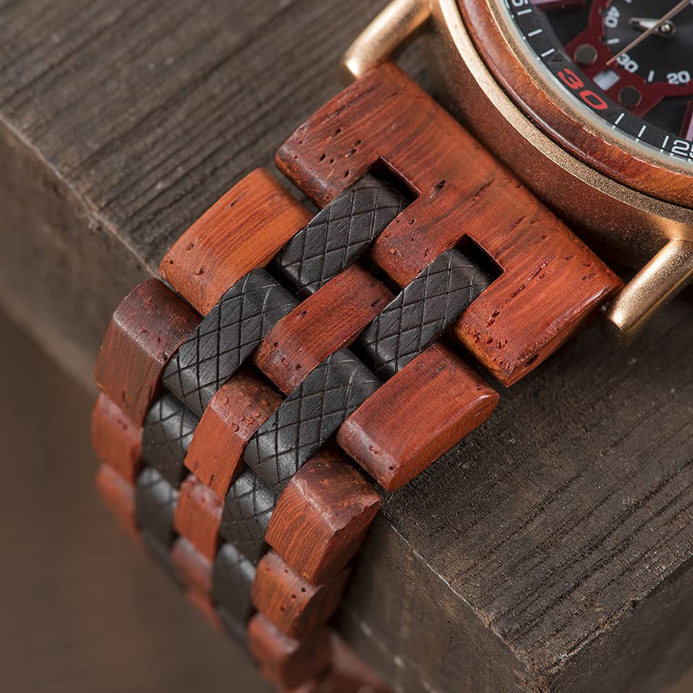 2win Mens Engraved Wooden Watch Personalized Watch Customized Family Watch for Boyfriend Fiancé Husband Dad Son Wood Wrist Watch for Birthday Anniversary Christmas Watches (Custom Box Photo) 2win