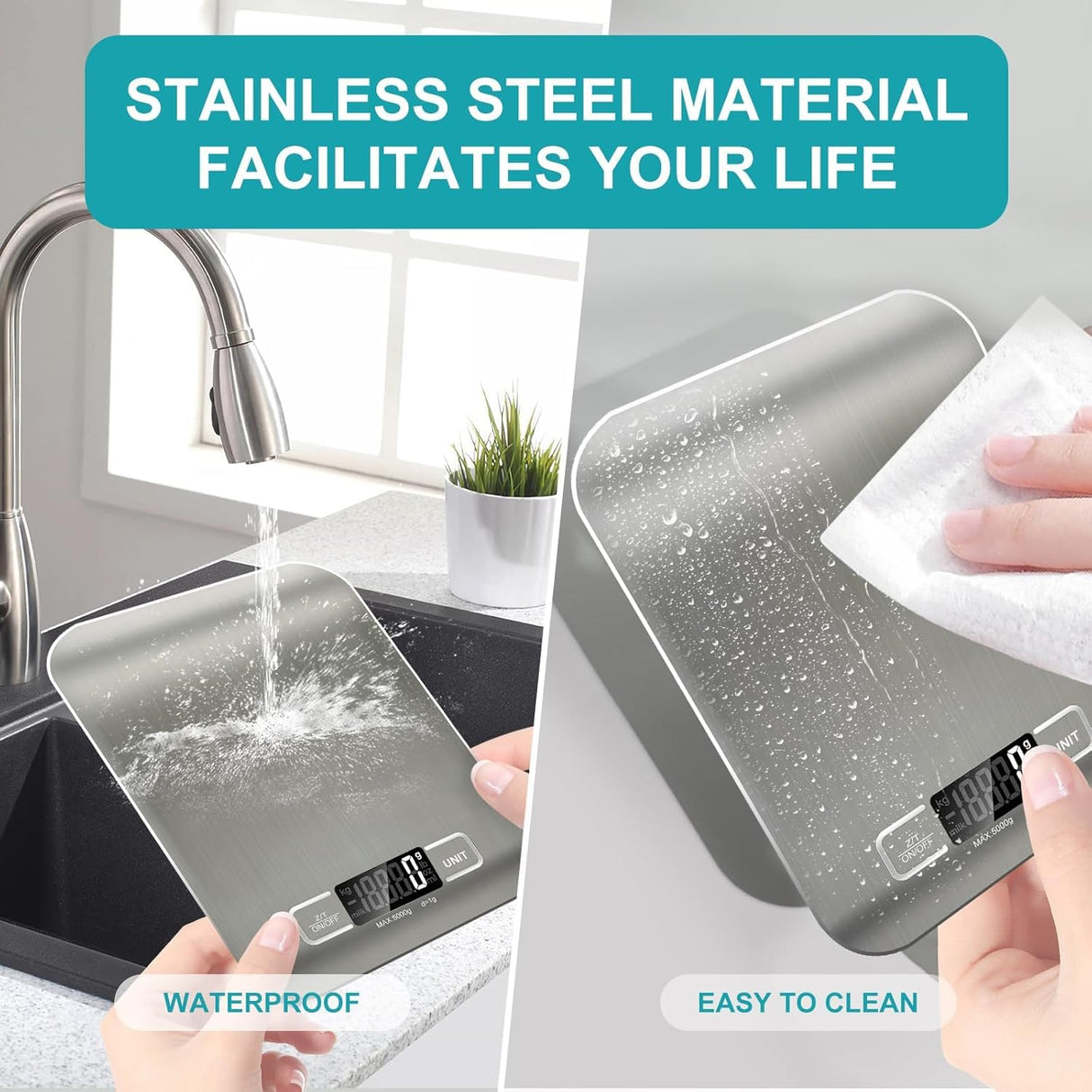 Food Scale, Digital Kitchen Scale Weight Grams and Ounces for Baking Cooking and Meal Prep, 6 Units with Tare Function, 11lb (Batteries Included) Generic