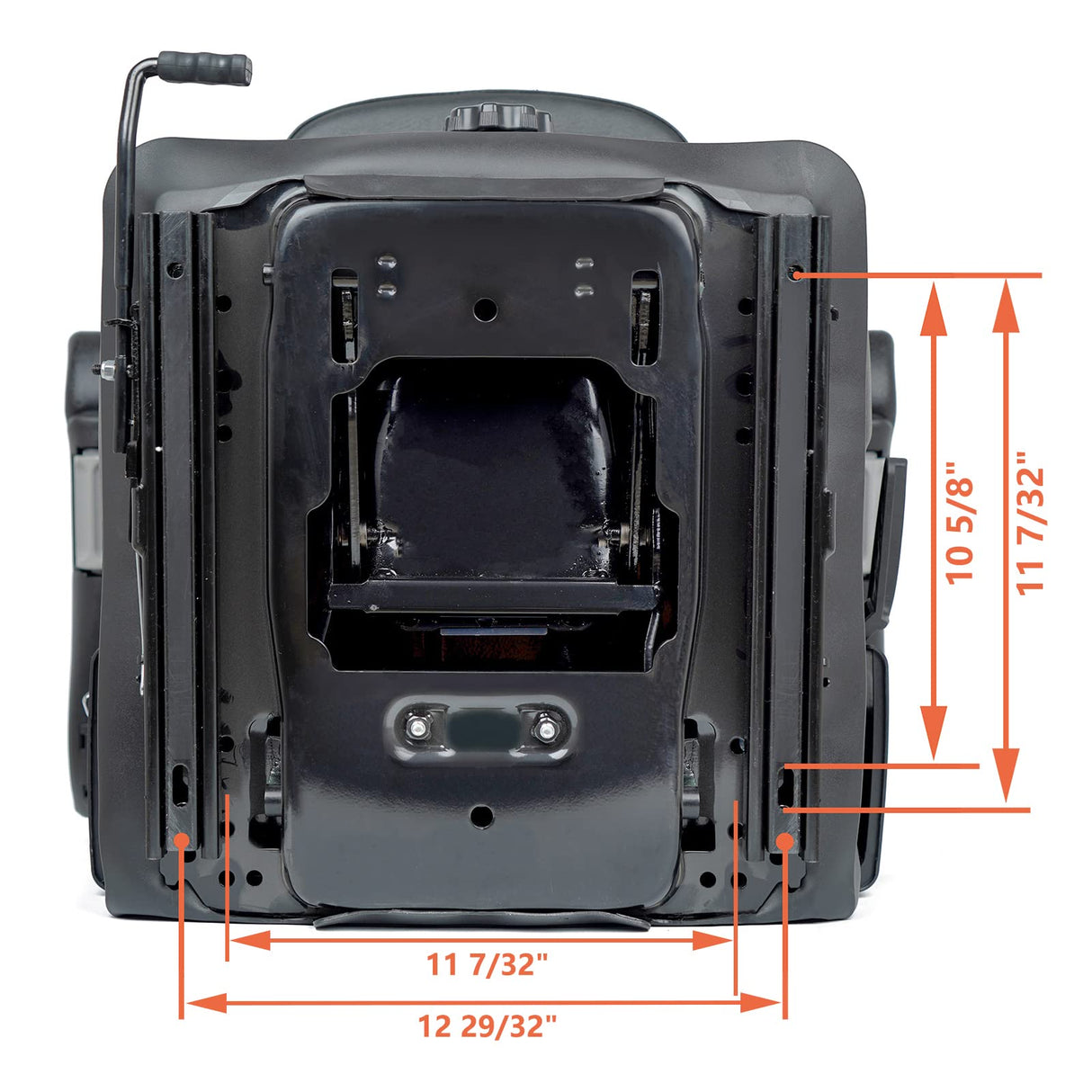 Highback Low Suspension Tractor Seat, Adjustable Backrest and Slide Rails Forklift Seat, Adjustable Armrests Shock Absorber Heavy Duty Seat for Toro Mower Excavator Harvester TICSEA