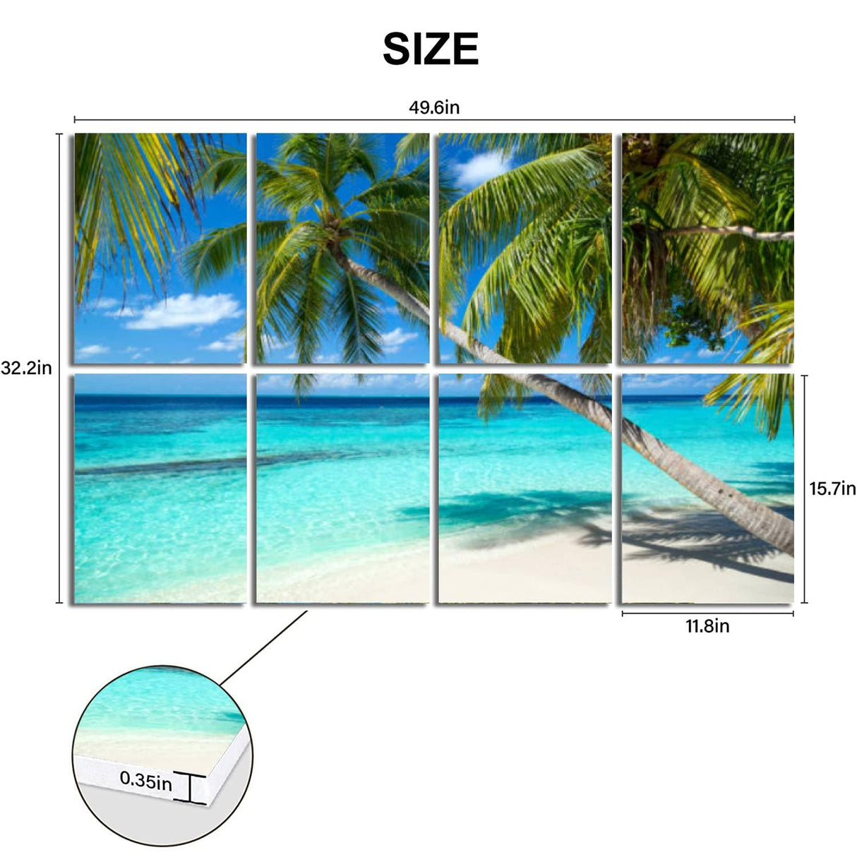 8 Pack Art Acoustic Panels Tropical beach Soundproof Wall Panels, 32"x48" Decorative Sound Absorbing Panels, Acoustic Treatment for Home, Office DSFAJWEFH