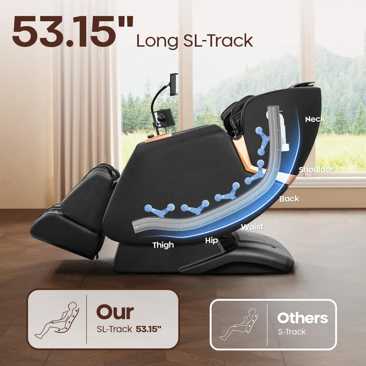 CASINTA 3D Massage Chairs Full Body and Recliner - 53.5 Extend Sl Track Shiatsu Massage Chair - 2 Zero Gravity,11 Massage Techniques,Core Heating & 22 Airbag, Smart Foot Rollers,Ai Voice, Yoga Mode CASINTA