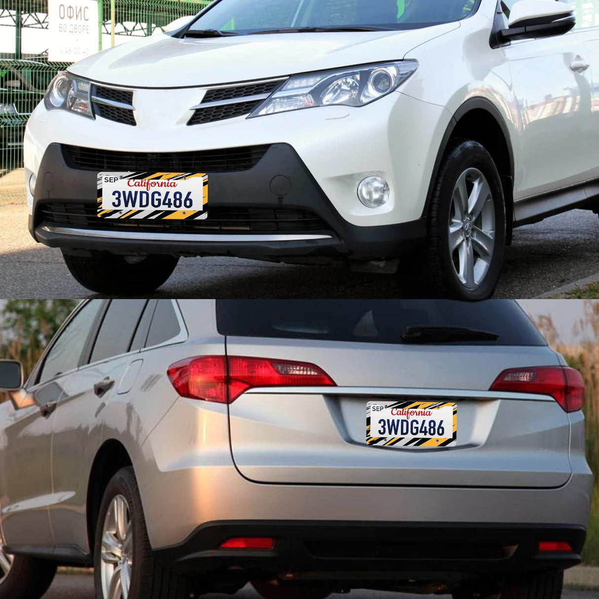 6 Pack Sublimation License Plate Frame Blanks,Metal Aluminum car Tag White,Thermal Transfer DIY Custom Picture Design for Blank License Plates Frame(12.2x6.3x0.04) Cevhzoe