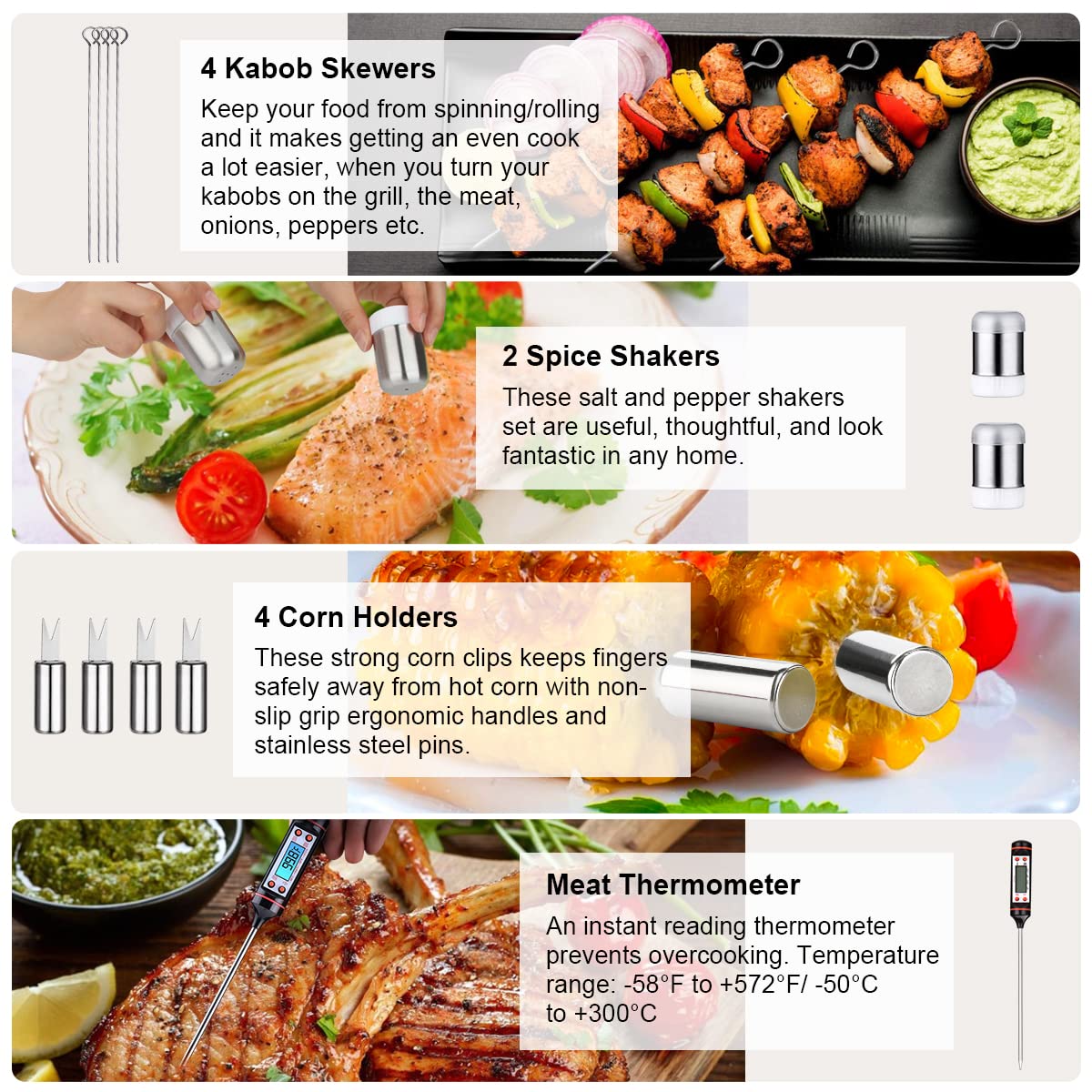 Luyata 39PCS Griddle Accessorie Kits, Outdoor Grilling Tools for Blackstone and Camp Chef, Stainless Steel BBQ Accessorie Grill Spatula Set With Basting Cover Chopper, Scraper, Bottle, Tongs, Egg Mold Luyata