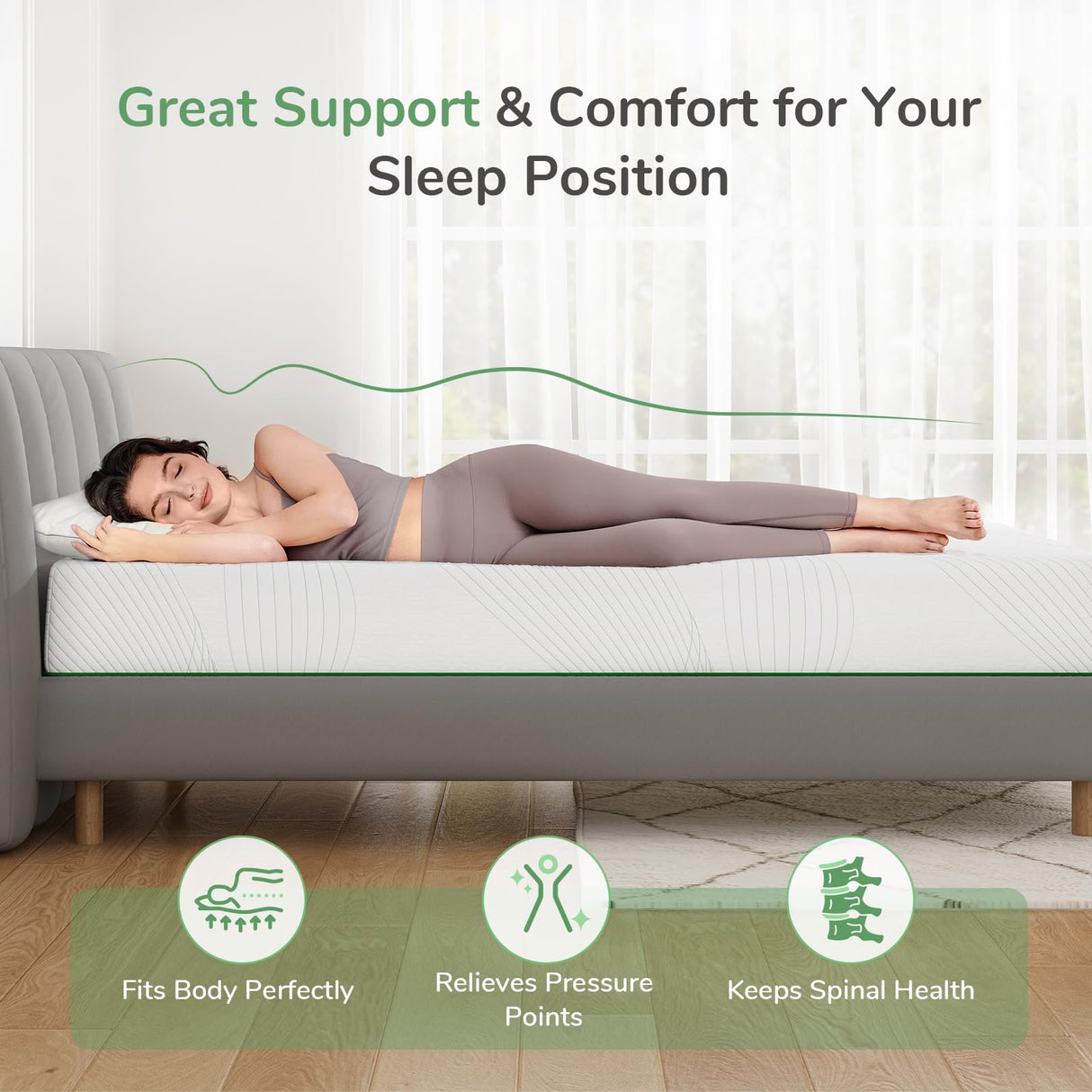 Novilla Twin Mattress, 8 Inch Gel Memory Foam Mattress Twin Size, Mattress in a Box for Back Pain Relief, Medium Firm Mattress with Edge Support & Motion Isolation, Ataraxia Novilla