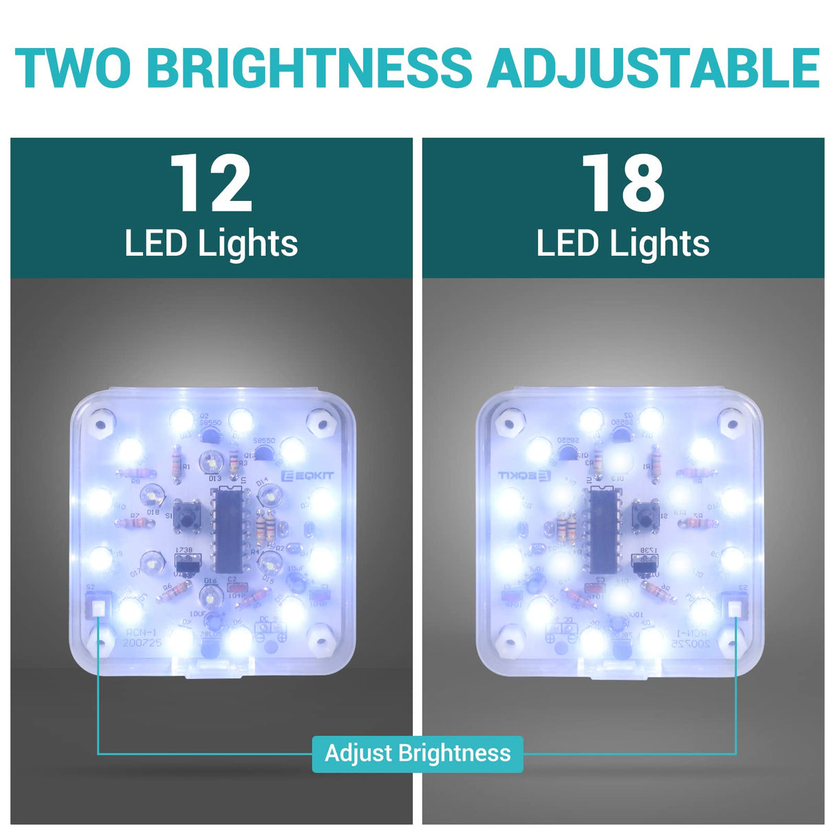 MiOYOOW LED Lamp DIY Kit, Soldering Practice Kit White LED Night Light, Practical Solder Project Kit, DIY Electronics Kit for Beginners, College High School Students and DIYers (18 LED Lights) MiOYOOW