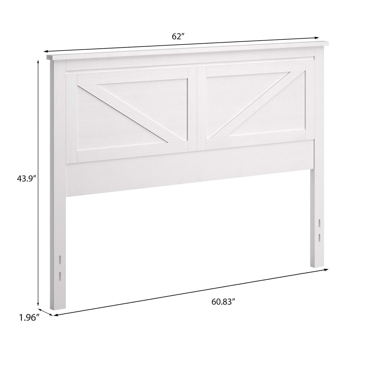Farmhouse Style Gloss White Wood Panel Headboard - Queen Size by Glenwillow Home Glenwillow Home