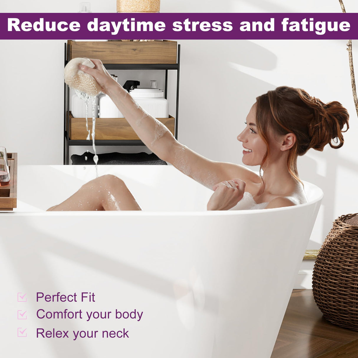 HIGREENA 55" Acrylic Freestanding Bathtub, Glossy White Soaking Tub, Stand Alone Tub, Oval Bathtub with Chrome Overflow and Drain, Free Standing Tub for Bathroom HIGREENA