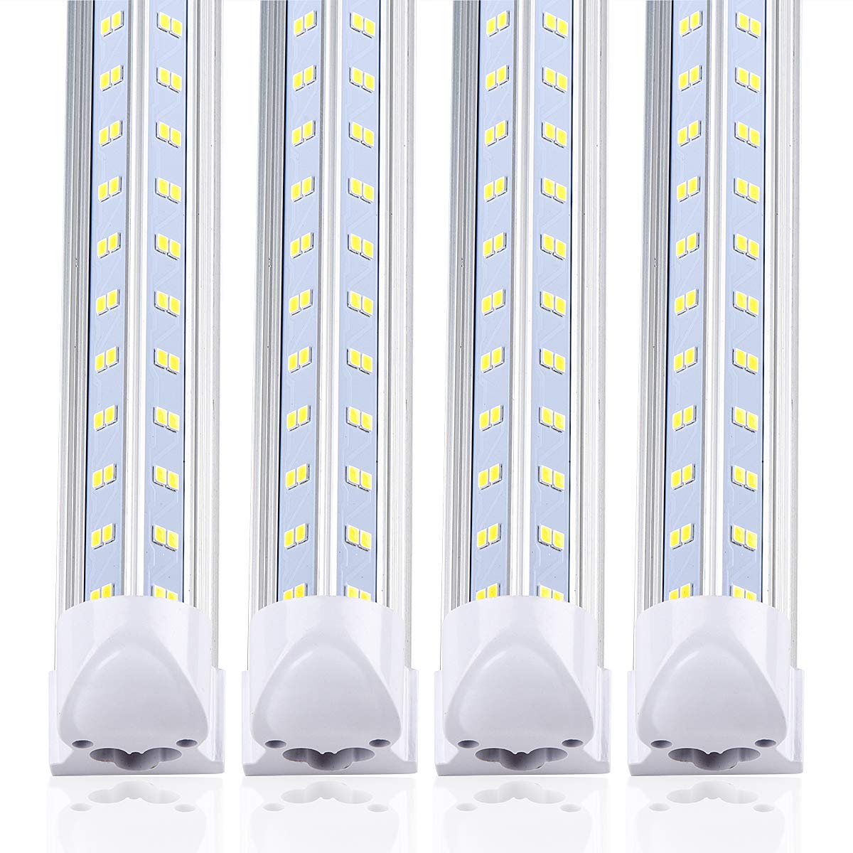 TOPTRONED (10-Pack) 8ft LED Shop Light Fixture,V Shape 100W 18500LM 5000K (Daylight White),8 Foot, 96'' T8 Integrated LED Tube, Linkable Led Bulbs for Garage, Warehouse, Plug and Play, Clear Lens TOPTRONED