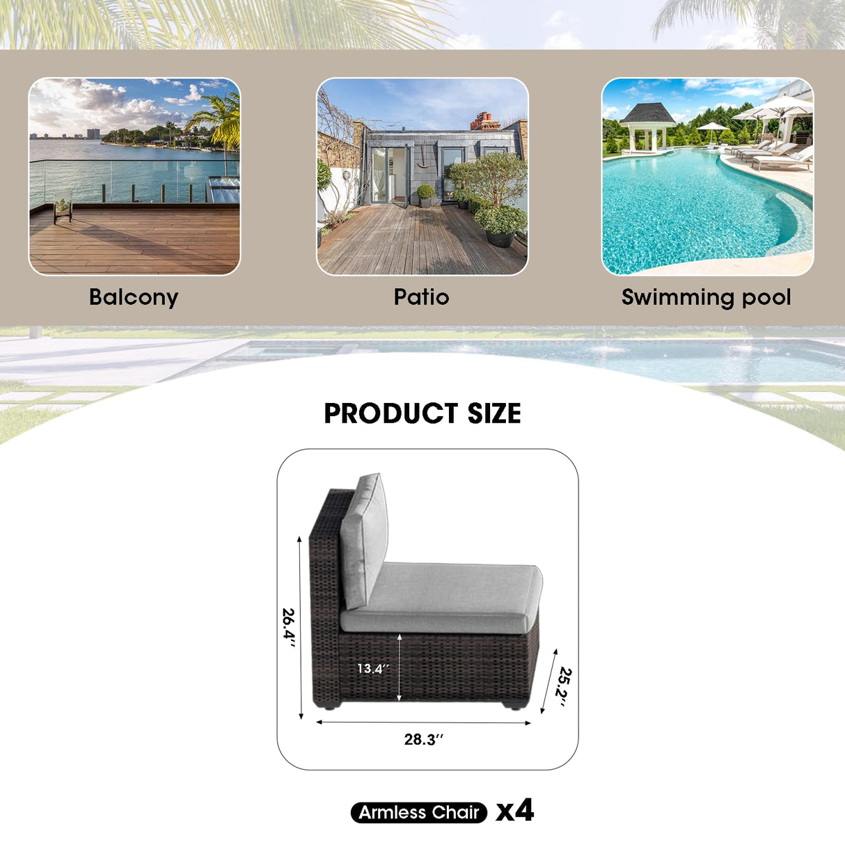 gaildon Patio Furniture Set, 5 PCS Outdoor Sectional Patio Furniture Set with 42" Fire Pit Table, Rattan Wicker Sofa Couch for Garden Backyard Deck Poolside, Grey gaildon