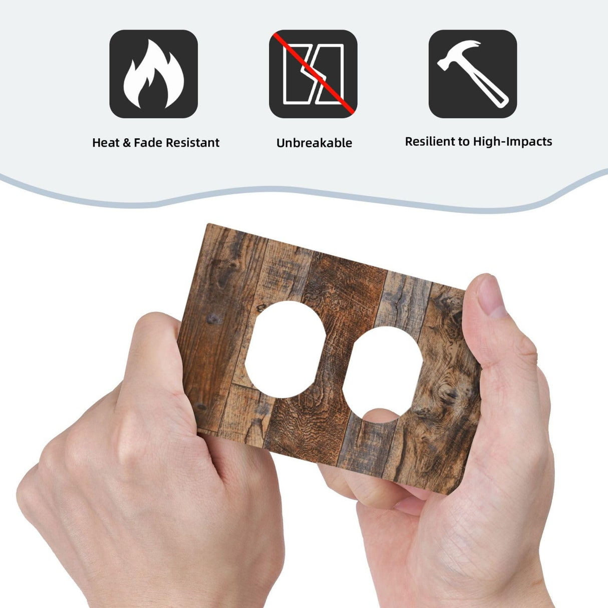 Brown Wood Outlet Cover 1 Gang Rustic Farmhouse Light Switch Cover Single Duplex Wall Plate Covers Switchplate Covers Electrical Faceplate For Country Bedroom Decor(2 PACK) Muzumu