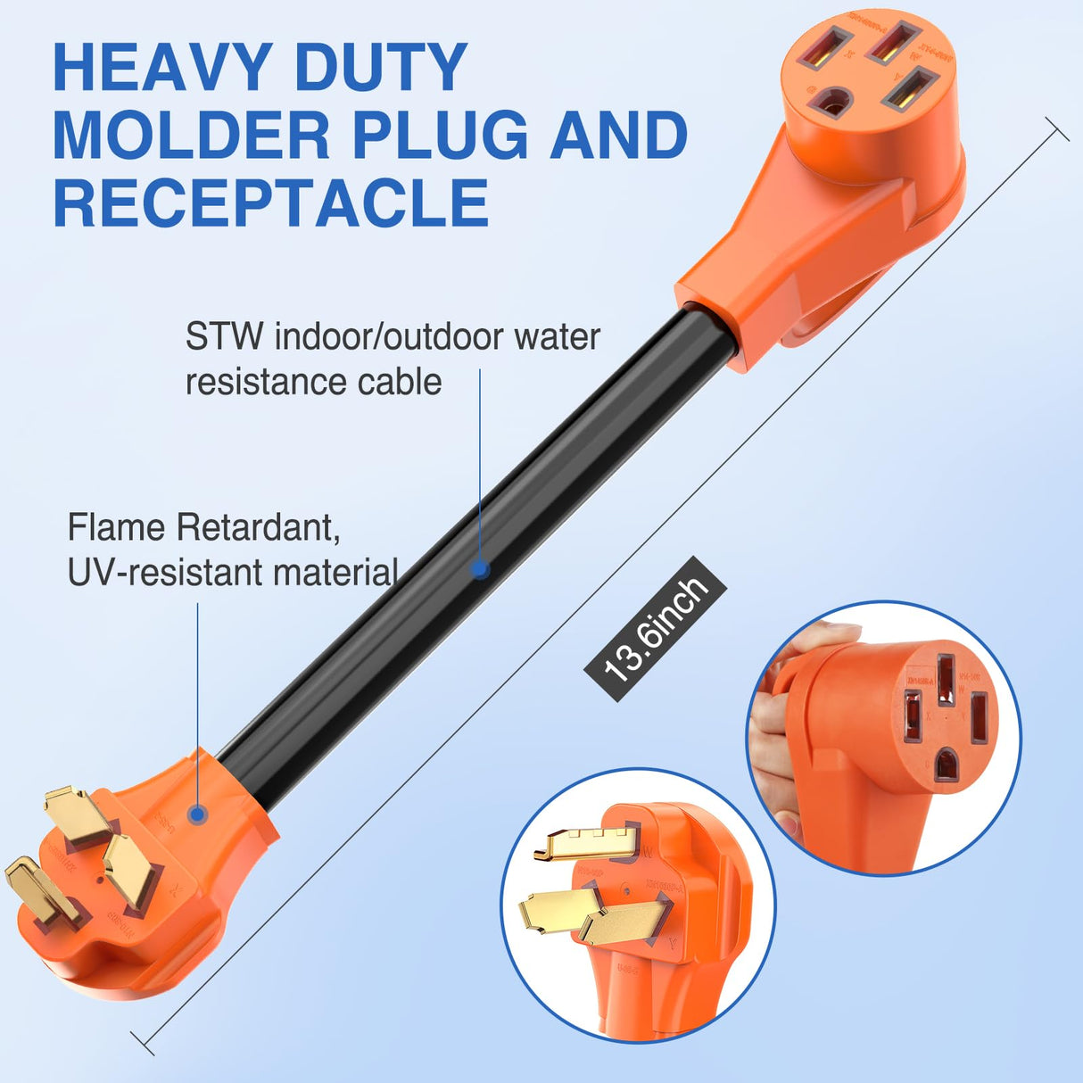 Nilight EV Charger Adapter Cord 30 Amp to 50 Amp 3 Prong Pure Copper Old Dryer Outlet to EV Plug Conversion Heavy Duty 10 Gauge Wire 10-30P 14-50R 30M/50F for Level 2 EV Charging Nilight