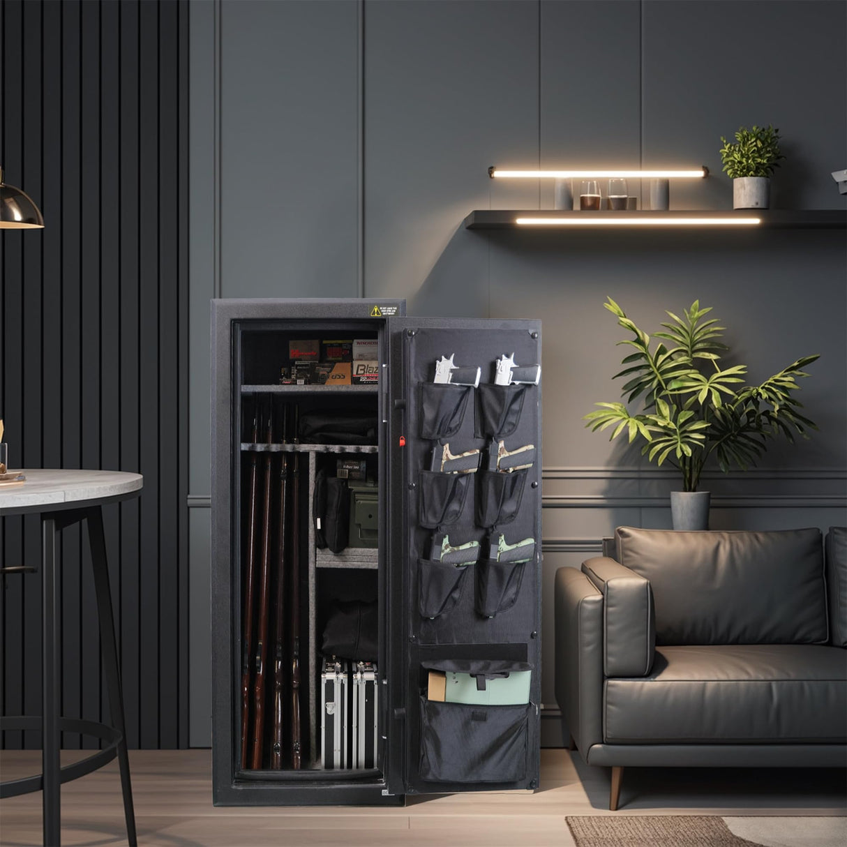 XPEDITION 24 Gun Fireproof Safe for Rifles and Pistols,Gun Cabinet with Keypad/Key Access, Fire and Water Safe with Combination Lock,Gun Safes for Rifles and Shotguns (24 gun safe) XPEDITION