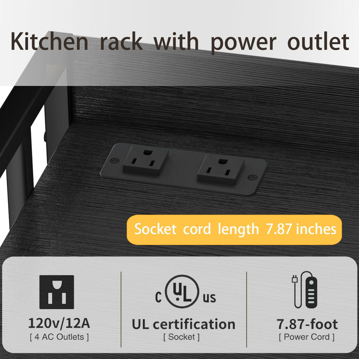 TIFFLOI Adjustable 4-Tier Kitchen Baker's Rack, Microwave Oven Cart Stand, Heavy Duty Organizer Rack for Storage in Living Room, Garage, Home and Office, Black TIFFLOI