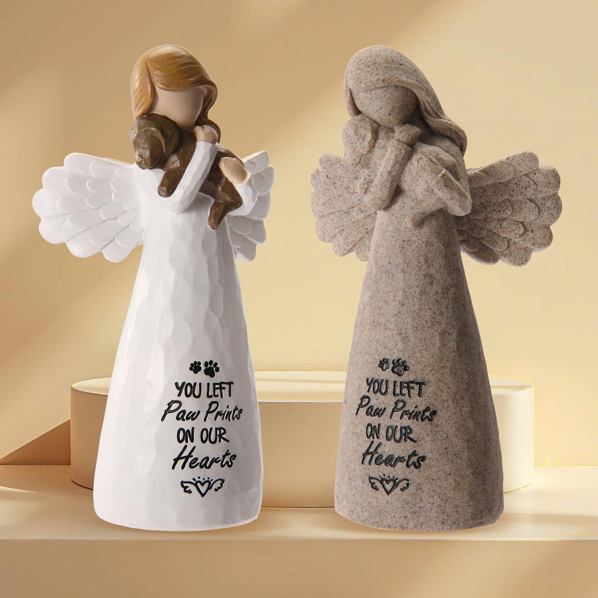 Miugwp Pet Memorial Gifts for Dogs - Dog Bereavement Sympathy Gift, Loss of Dog Remembrance Keepsake with “You Left Paw Prints on Our Hearts”,Ideal for Rainbow Bridge & Pet Loss Memorial(Granite) Miugwp