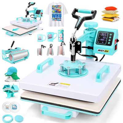 15x15 Heat Press Machine 8-in-1, Pro Sublimation Combo with 30OZ Tumbler Press, Shirt Press Machine with Swing Away & Slide Out Design, Heat Transfer for T-Shirt/Tumbler/Bag/Hats/Cap (8 in 1)