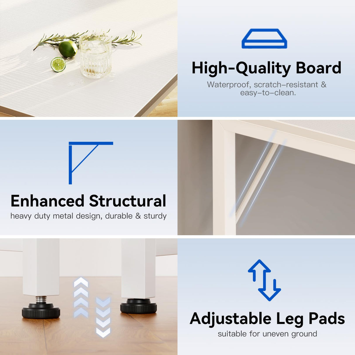 Casaottima 40" Small Computer Home Office Desk for Bedroom with Fabric Drawers & File Cabinet, Cloth Storage Bag and Hook, Writing Study Work Table for Small Space, White Casaottima