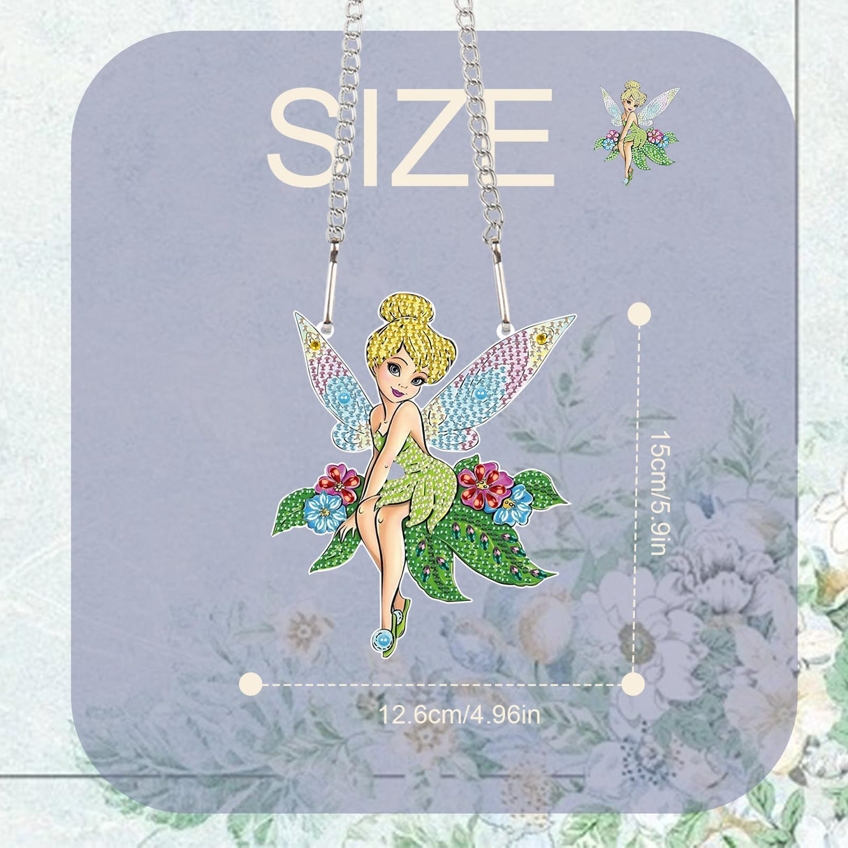 TDFERAN Diamond PaintingPendant Diamond Art Jewelry DIY Fairy Diamonds Art Decoration Kit Garden Window Pendant, Gem Art Hanging Wall Home Window Decoration Adult Digital Painting Crafts TDFERAN