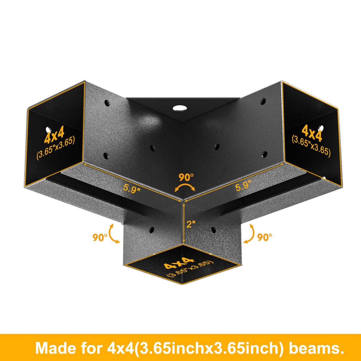 Wilkblck Pergola Brackets, 4PCS Woodworks Pergola Kit 3-Way Right Angle Corner Bracket Elevated Wood Stand Kit Pergola/Gazebo Kit Hardware for 4x4 Lumber Wilkblck