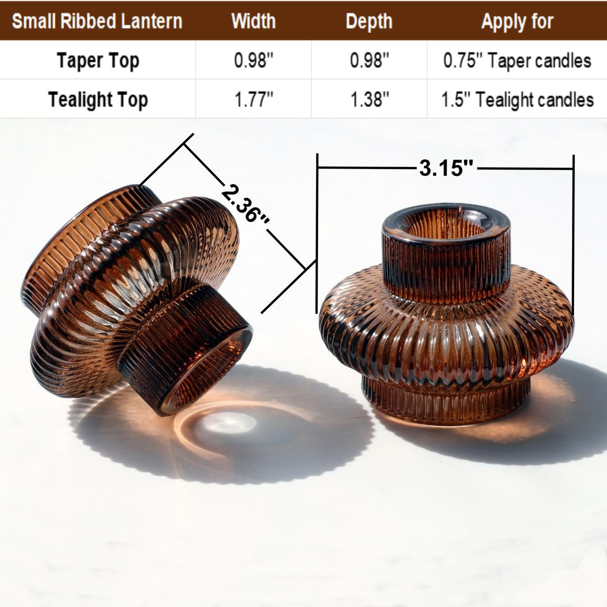 VOHO Brown Candlestick Holders Set of 6, Old Fashioned Candle Sticks Holder Decor for Daily Room/Halloween/Thanksgiving Party, Double Side Taper Candle Holders for Candlesticks/Tealight Candles(Brown) VOHO