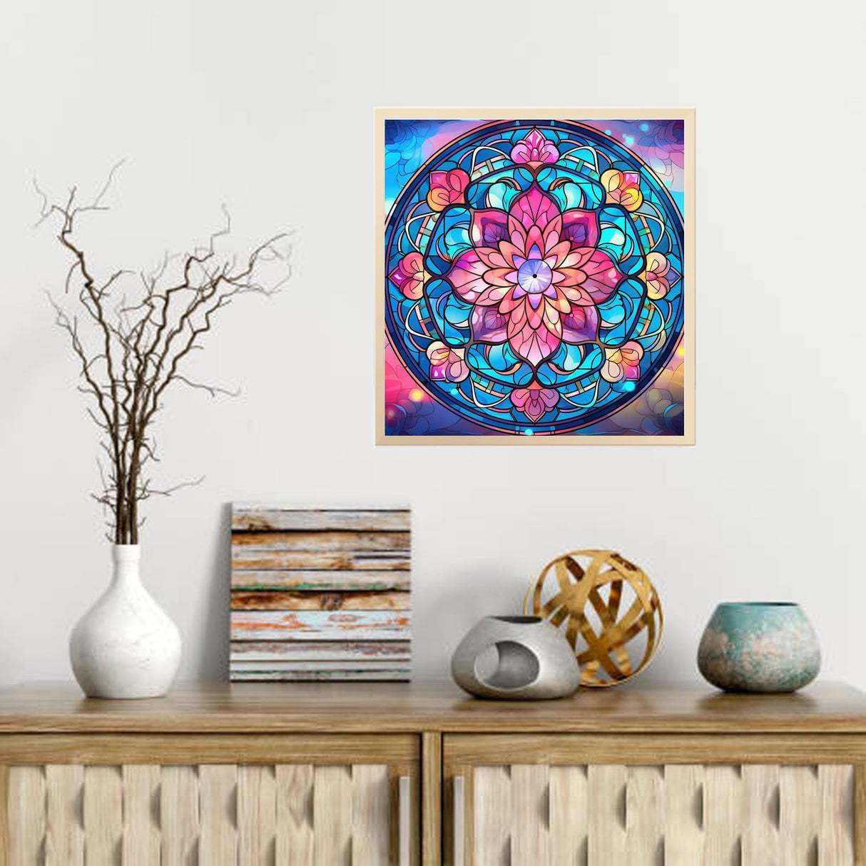 YIYIAH Mandala Diamond Painting Kits for Adults - Diamond Art Kits for Adults -Full Drill Diamond Dots Crafts for Adults - Gem Art for Home Wall Decor Gift YIYIAH