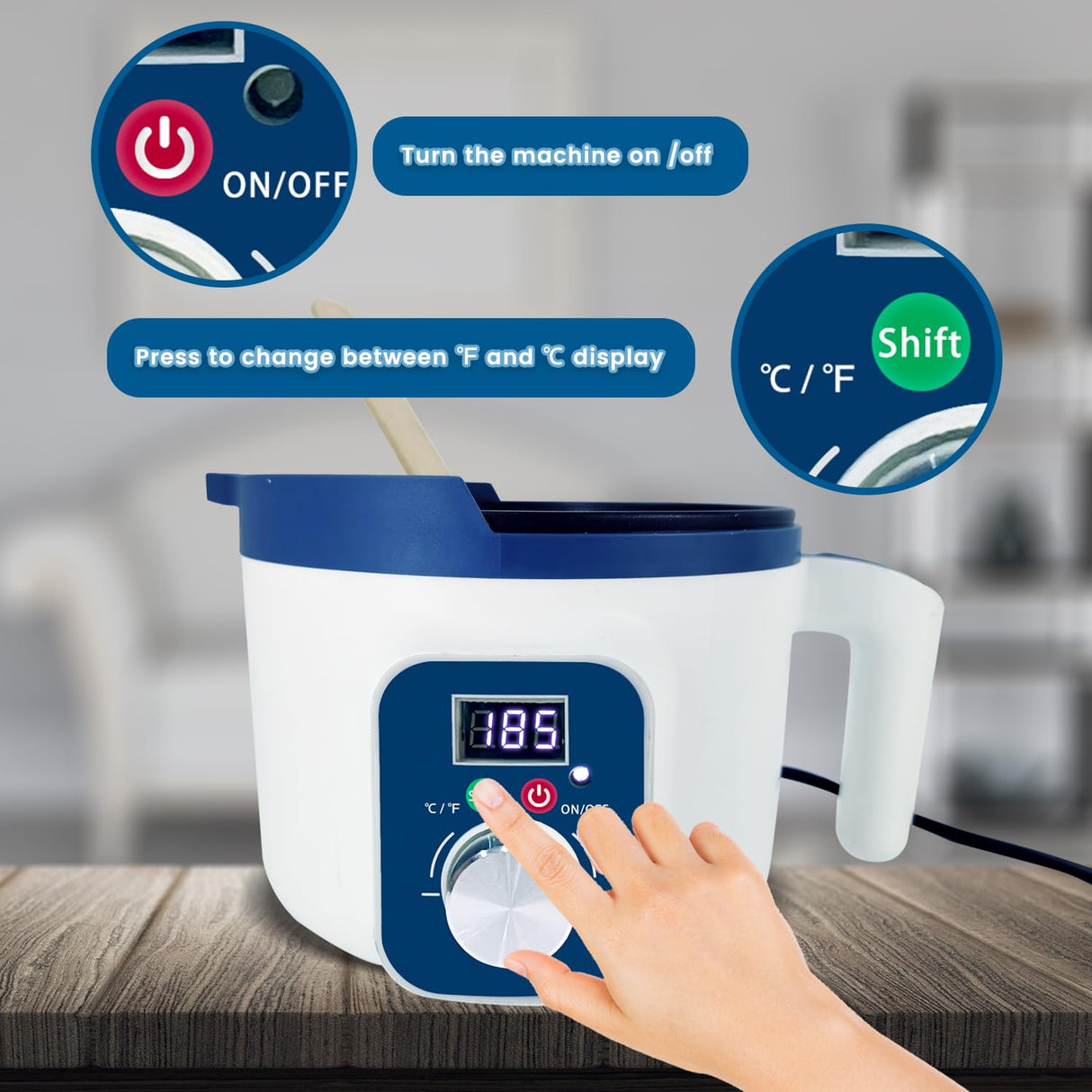 Digital Candle Melting Pot with Spout, Electric Wax Melter with Temperature Control for Candles Making, Wax Melting Machine with Adjustable and Constant Temperature Function Handnatur