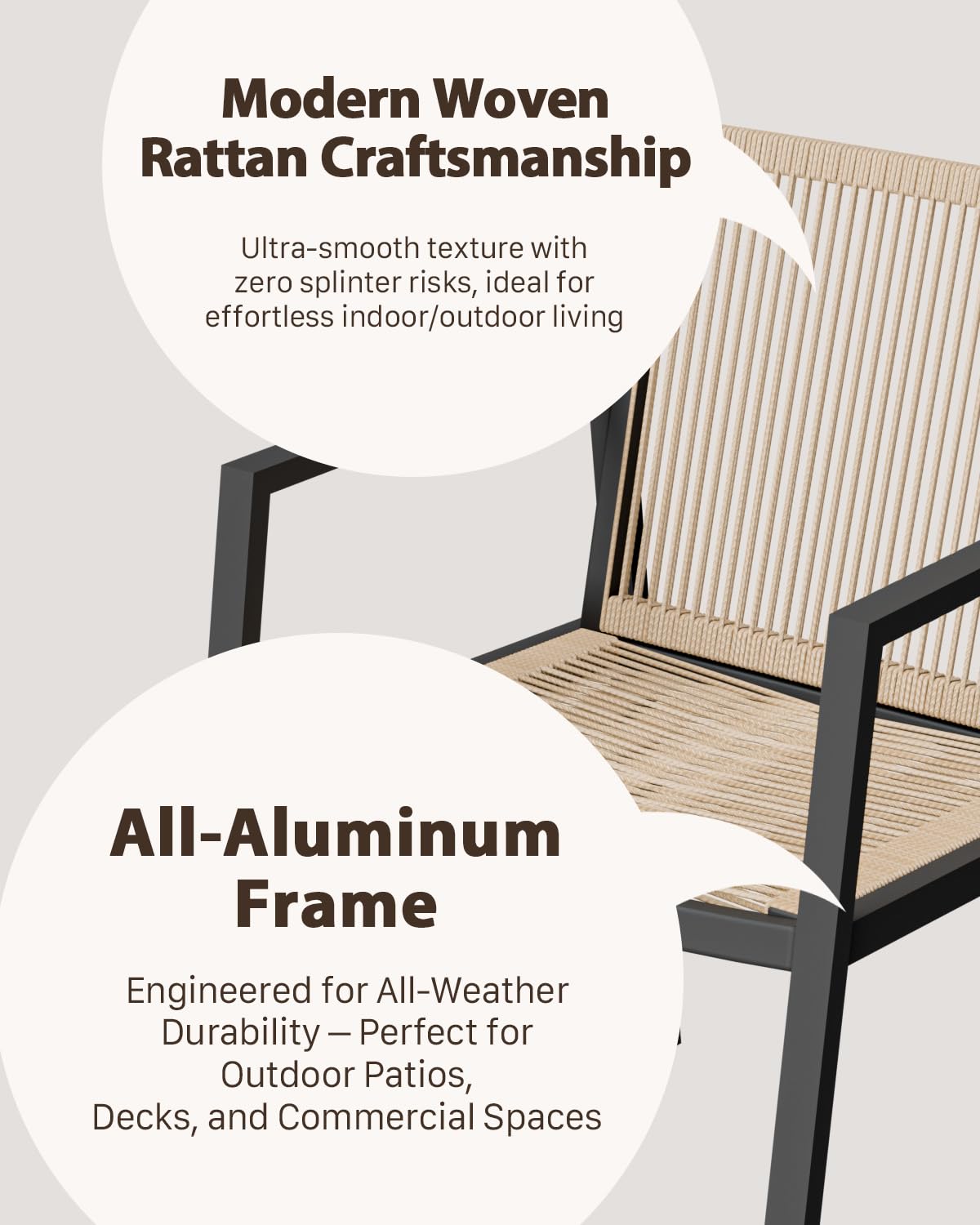 ZANDOR Expandable Outdoor Dining Set for 4-6-8,Patio Table and Chairs Set with Wood Top for Garden,Backyard,Porch,55"-82.7" Extendable Aluminum Outdoor Table Set with 4 Chairs,Grey ZANDOR